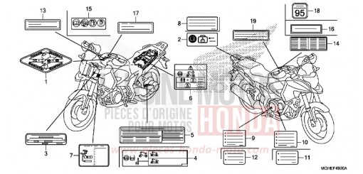 ETIQUETTE DE PRECAUTIONS VFR1200XDE de 2014